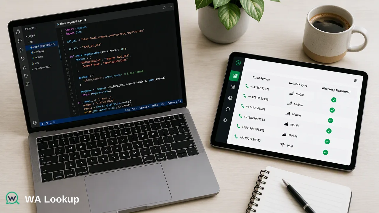 WA Lookup workflow illustration for The Complete Guide to Phone Number Verification: Methods and Best Practices