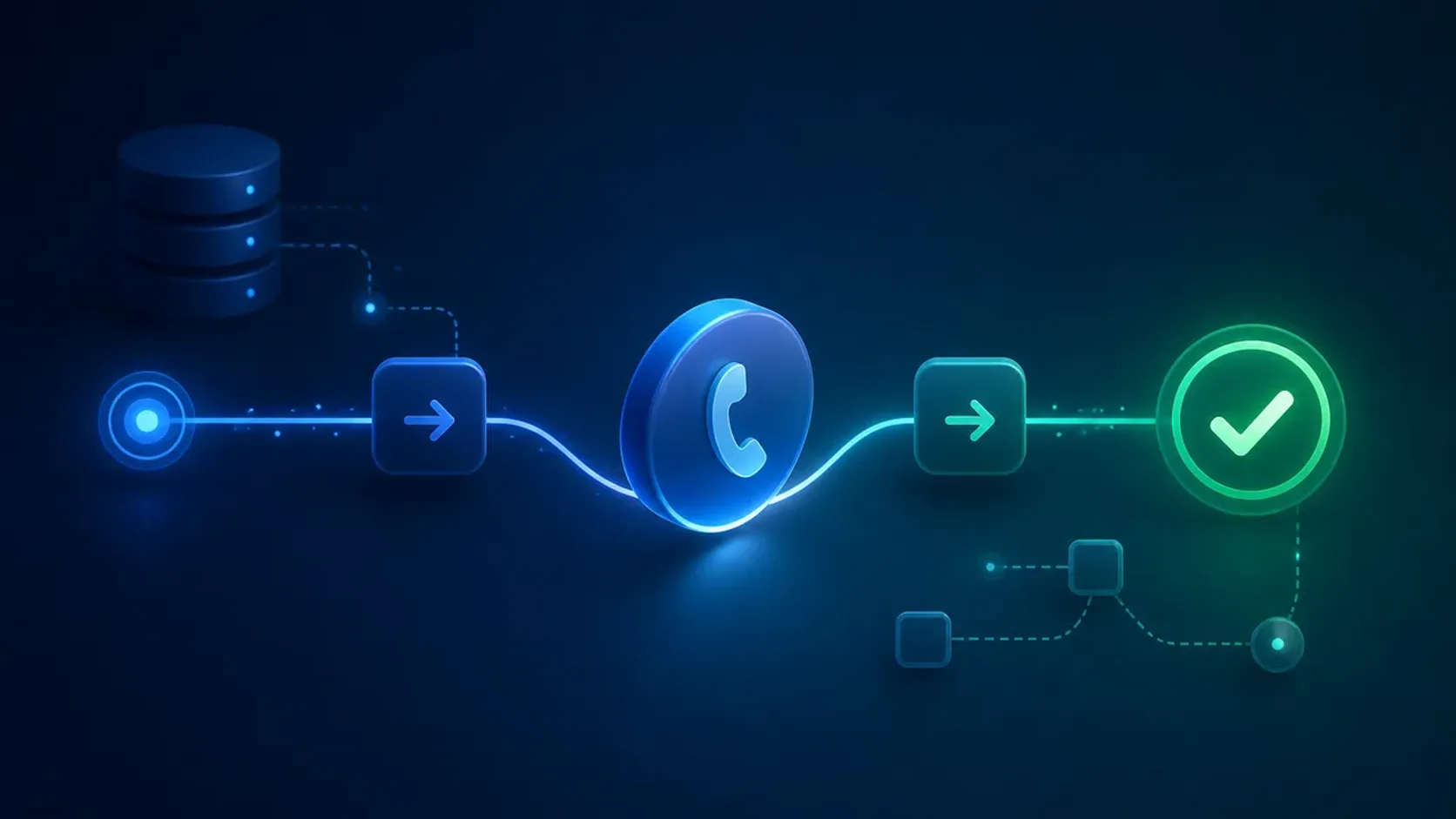 An abstract phone-number verification workflow ending in a confirmed result