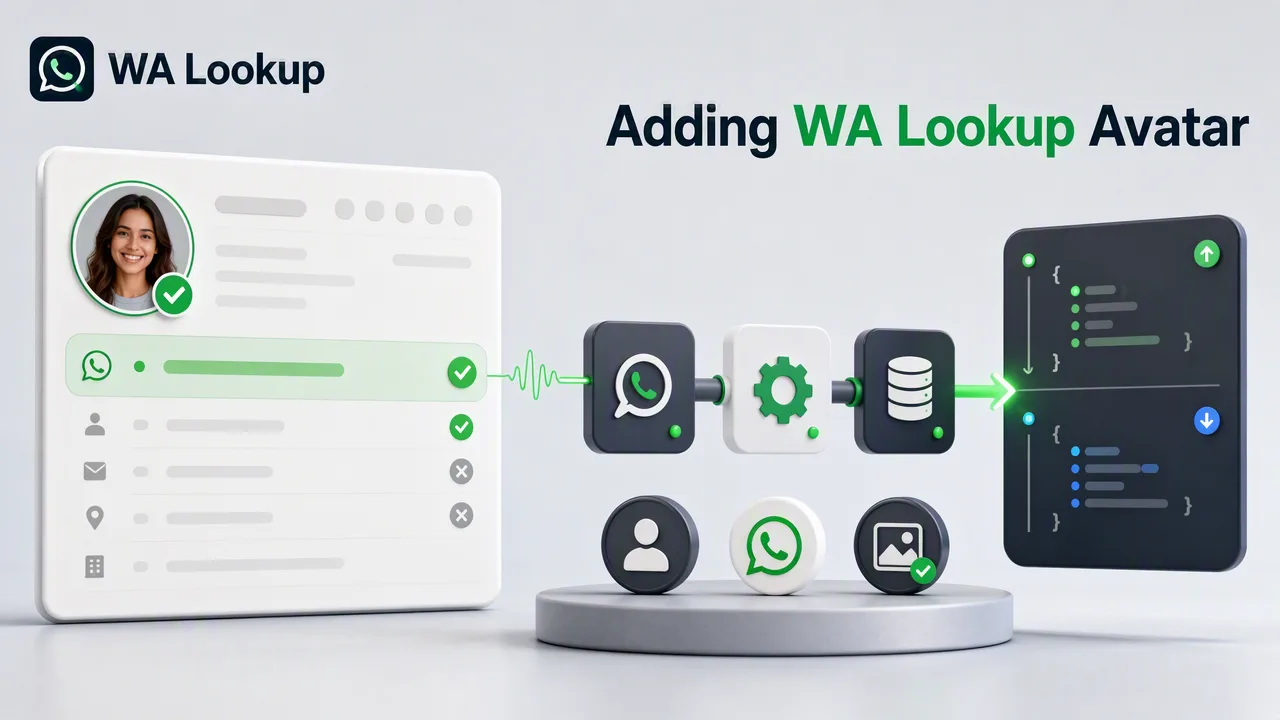 WA Lookup workflow illustration for Adding WA Lookup Avatar Checks to a CRM Enrichment Flow