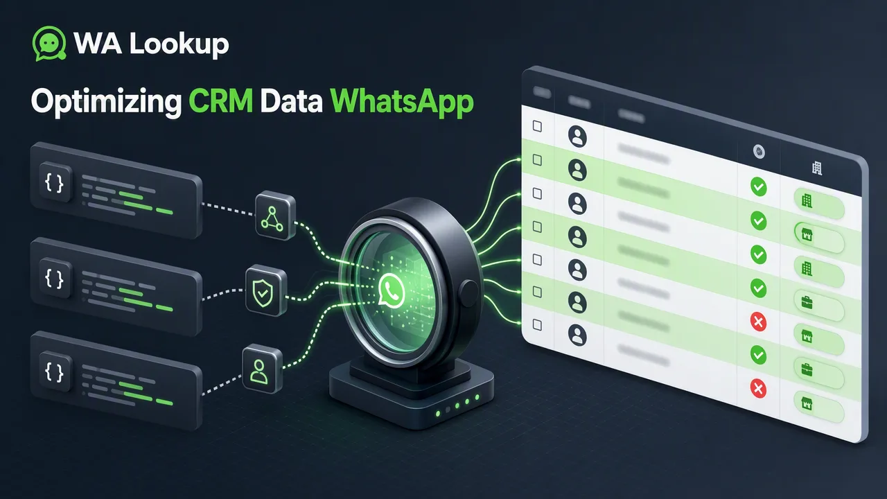 WA Lookup workflow illustration for Optimizing CRM Data: WhatsApp Business Username Identity Mapping