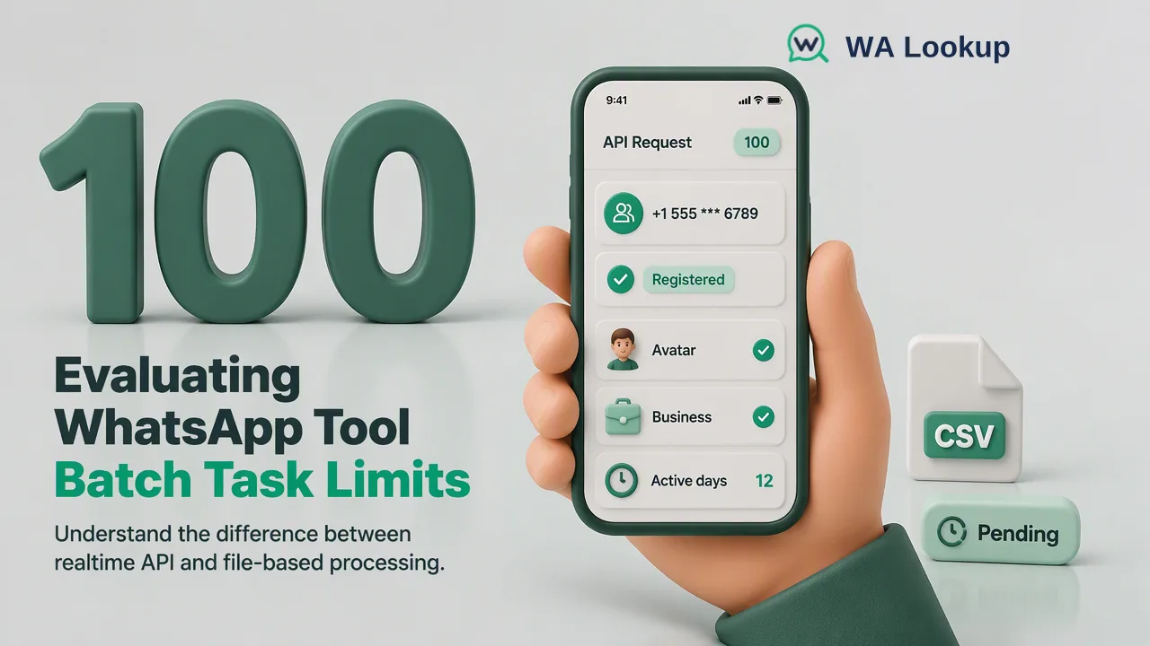 WA Lookup workflow illustration for WhatsApp Number Lookup Tool: A Buyer Checklist for Teams